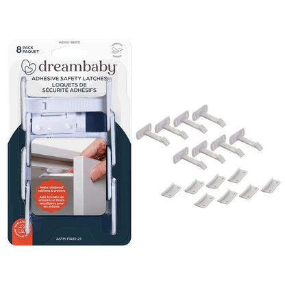 Dreambaby Adhesive Cabinet Locks for Baby Proofing, 8 Count, Tool-Free Installation