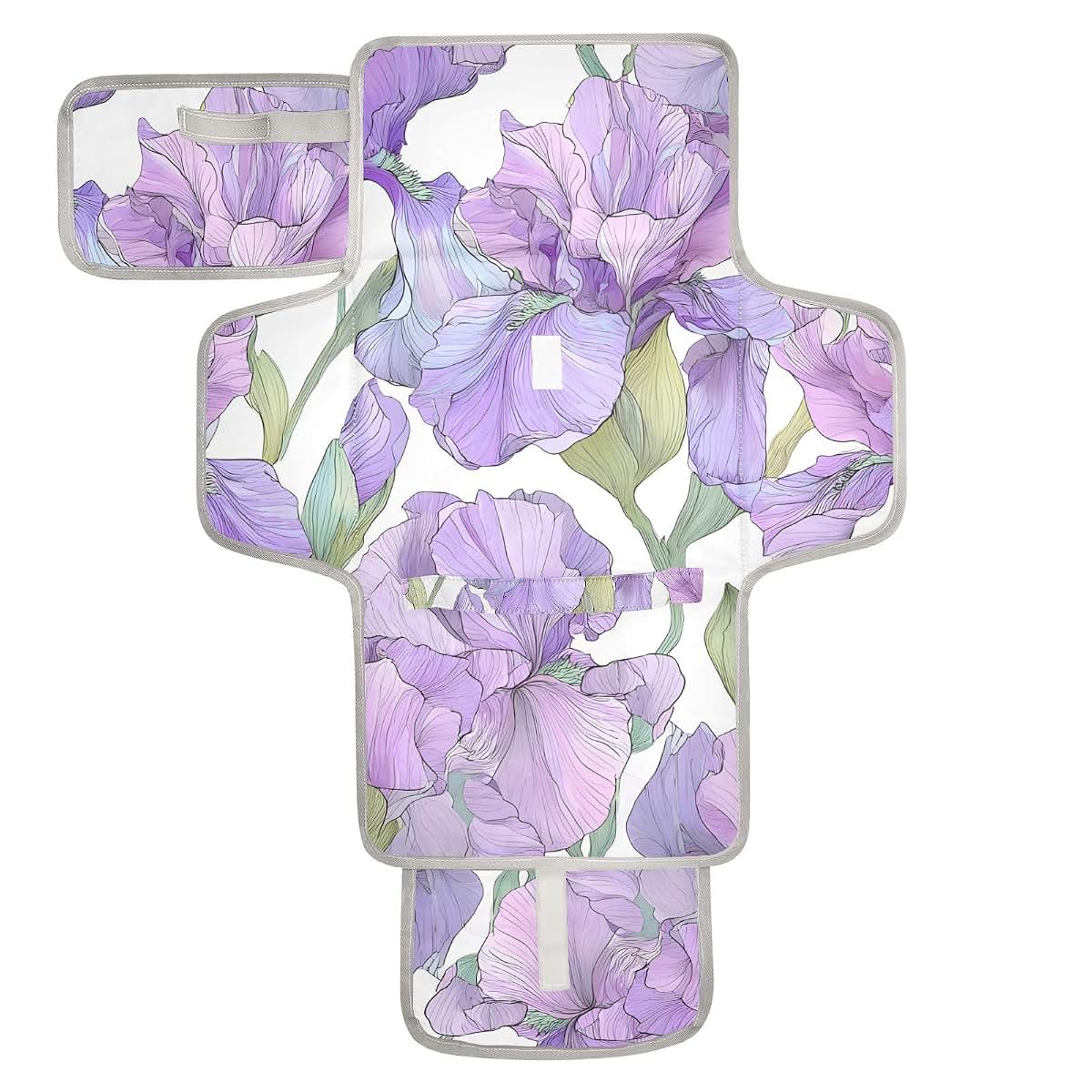 Pastel Purple Iris Portable Diaper Changing Pad Lightweight Waterproof Travel Kit