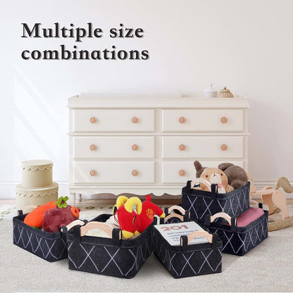 Elyxen Storage Baskets Decorative Felt Bin Rectangular for Closet Cube Nursery Container for Towels Tissues Toiletry (photo 4)