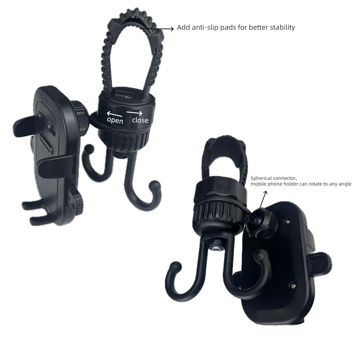 Ezkindheit 2-in-1 Hook & Phone Holder - Universal Stroller Accessory (photo 3)