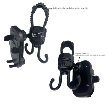 Ezkindheit 2-in-1 Hook & Phone Holder - Universal Stroller Accessory (photo 3)