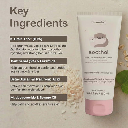 abooba Soothal Fragrance & Steroid-Free Korean Baby Eczema Cream, 6 fl oz (photo 3)