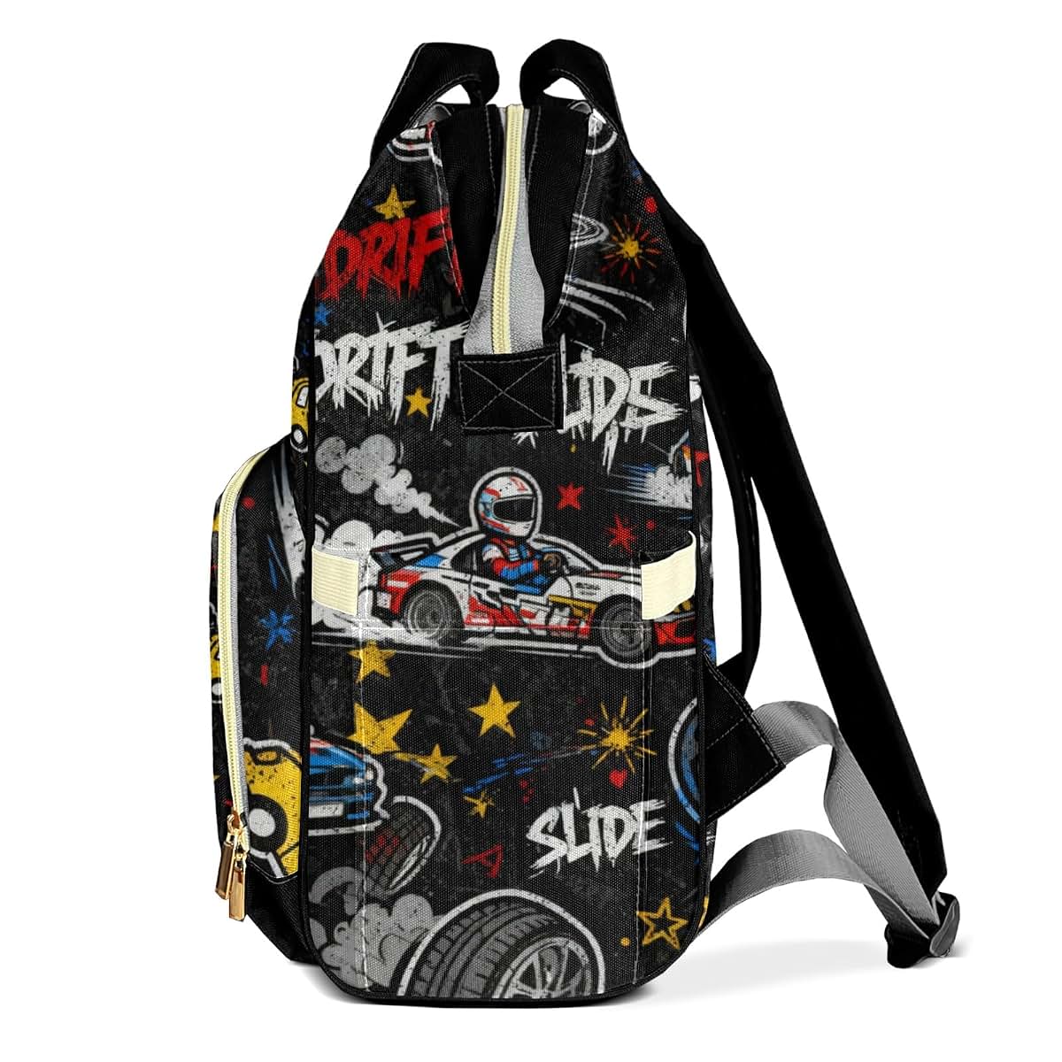 YallLocoMo Personalized Diaper Bag Backpack Gift Race Cars Star Ultimate Nappy Bag: Spacious, Waterproof & Perfect for (photo 3)
