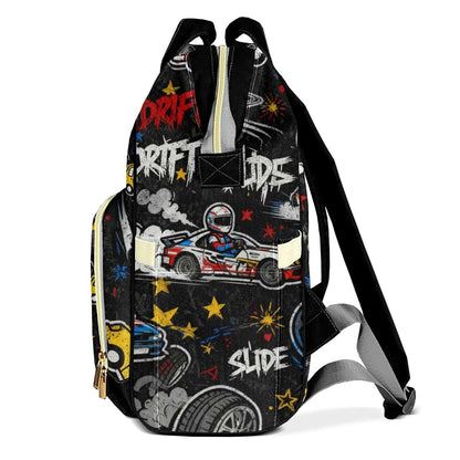YallLocoMo Personalized Diaper Bag Backpack Gift Race Cars Star Ultimate Nappy Bag: Spacious, Waterproof & Perfect for (photo 3)