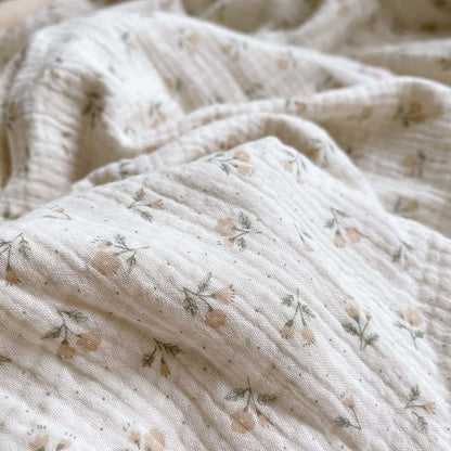 MKXI Muslin Floral Toddler Blanket, 100% Cotton Swaddle, 47 x 51 Inch, Lightweight