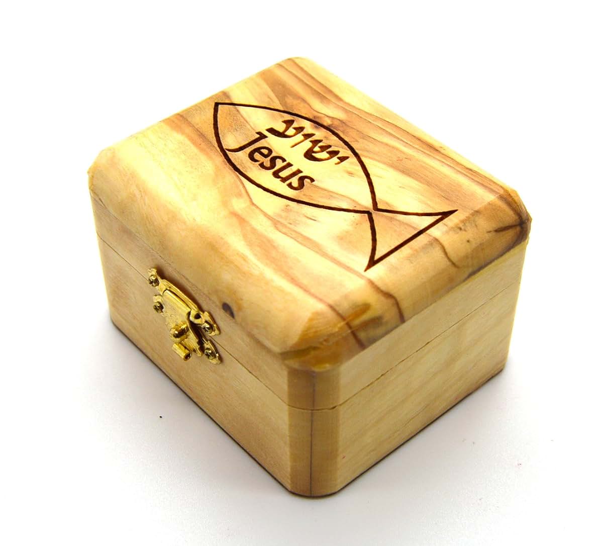 Holy Land Mall Olive Wood Box With Messianic Seal Decoration (photo 2)