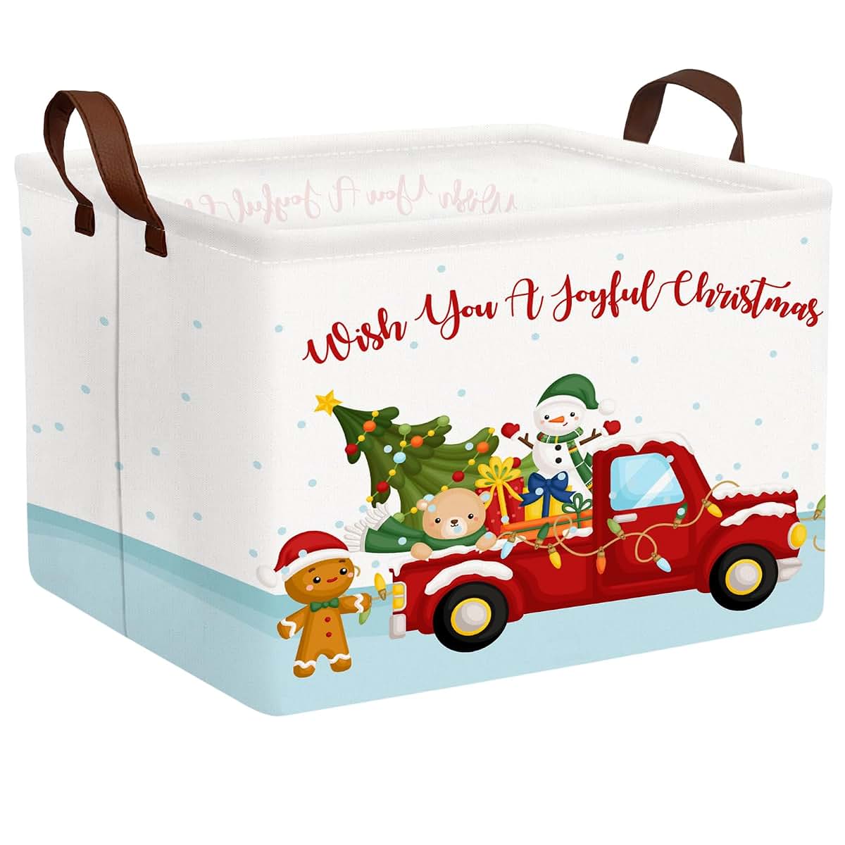 BOAMAU Christmas Gift Basket with Handles, Collapsible