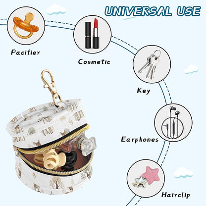 Baby Pacifier Holder Case With Clip Round