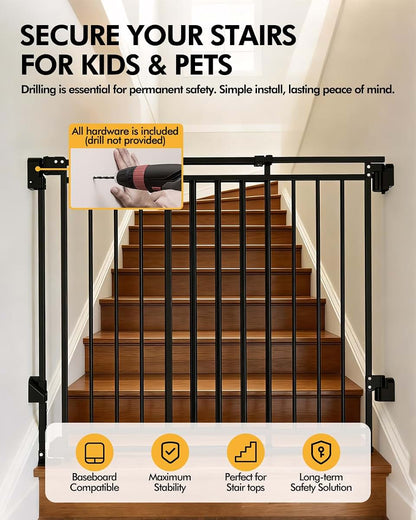 BabyOneStop Baby And Dog Gate, 26.4-43 Inch Adjustable Width