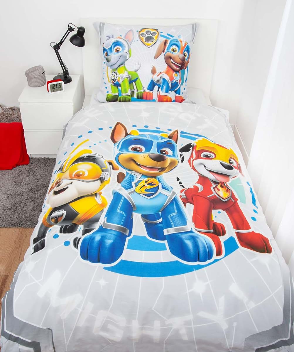 Herding Paw Patrol Glow In The Dark Bed Linen Set, Grey