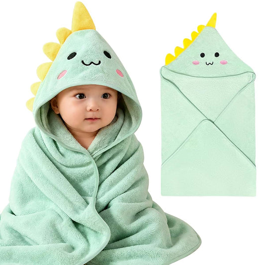 Jtshy Dinosaur Hooded Baby Towel, 31 x 31 Inch Bath Towel