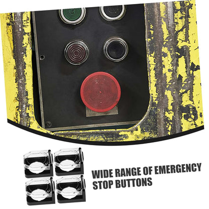 Emergency Stop Button Switch Guard, Black Plastic, 16mm Hole