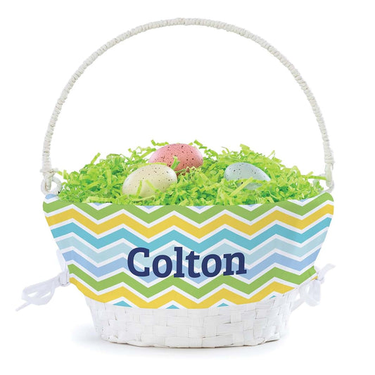 Personalized Planet Personalized Easter Egg Basket With Chevron Liner