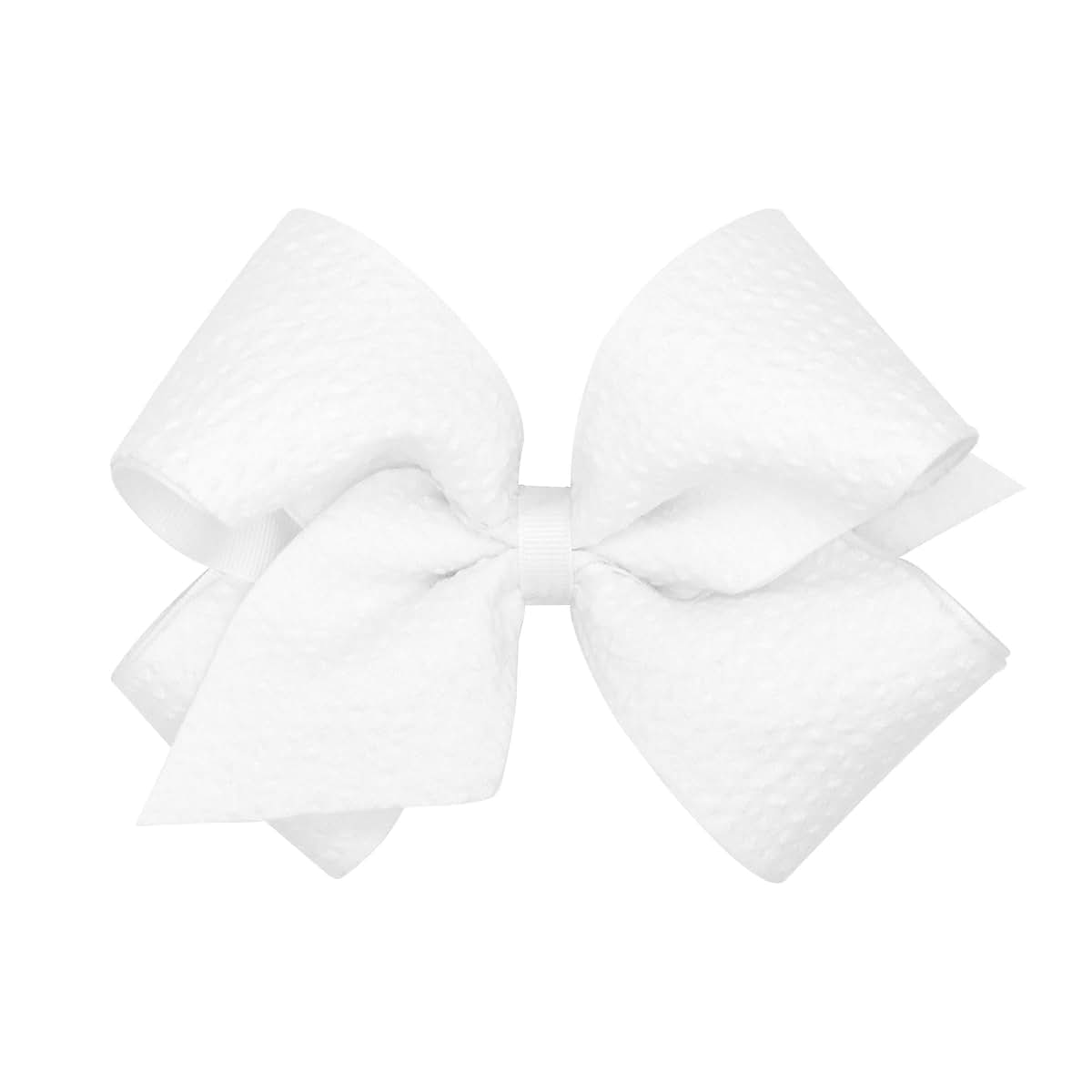 Wee Ones Girls' Genuine Seersucker Bow on WeeStay Hair Clip, King White