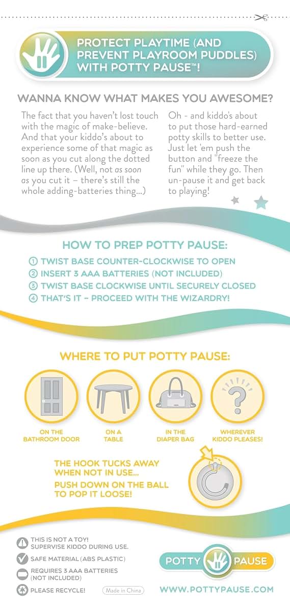 Potty Pause Push-Button Light - Yellow Potty Training Aid (photo 3)
