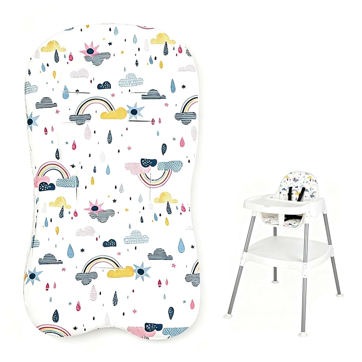 XTSWFC High Chair Cover Replacement Compatible with Evenflo, Soft Cushion with Anti-Slip Pad.