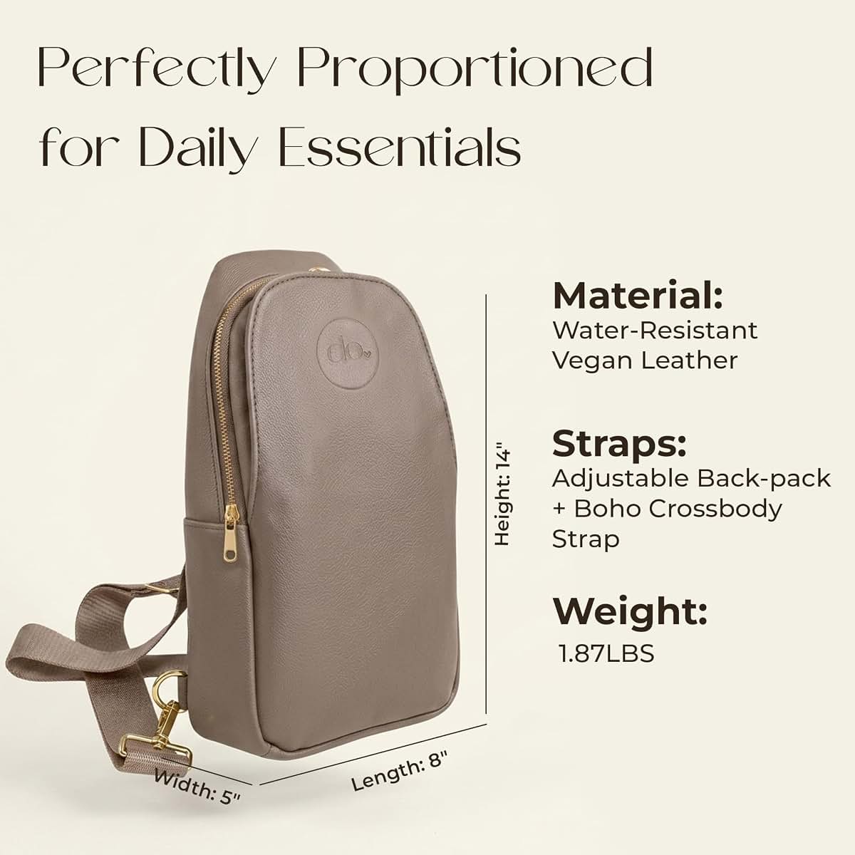 Do Love Mini Diaper Backpack - Convertible Vegan Leather Carry Bag