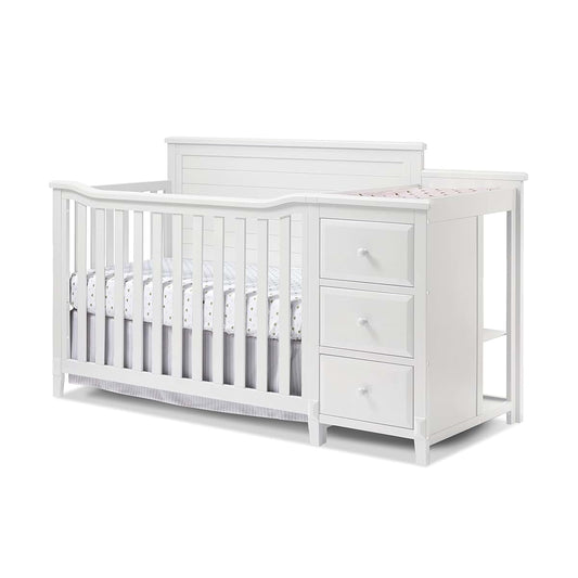 Sorelle Furniture Berkley Crib and Changer with Solid Panel Back Classic -in- Convertible Diaper Changing Table Made of