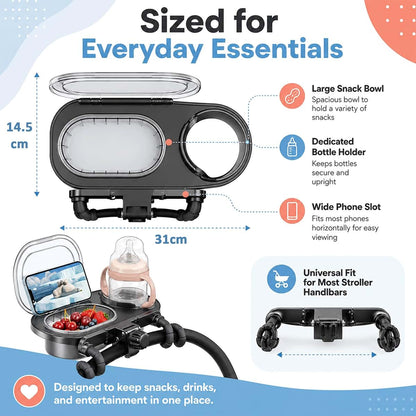 Saibis Universal Stroller Snack Tray With Cup And Phone Holder (photo 2)