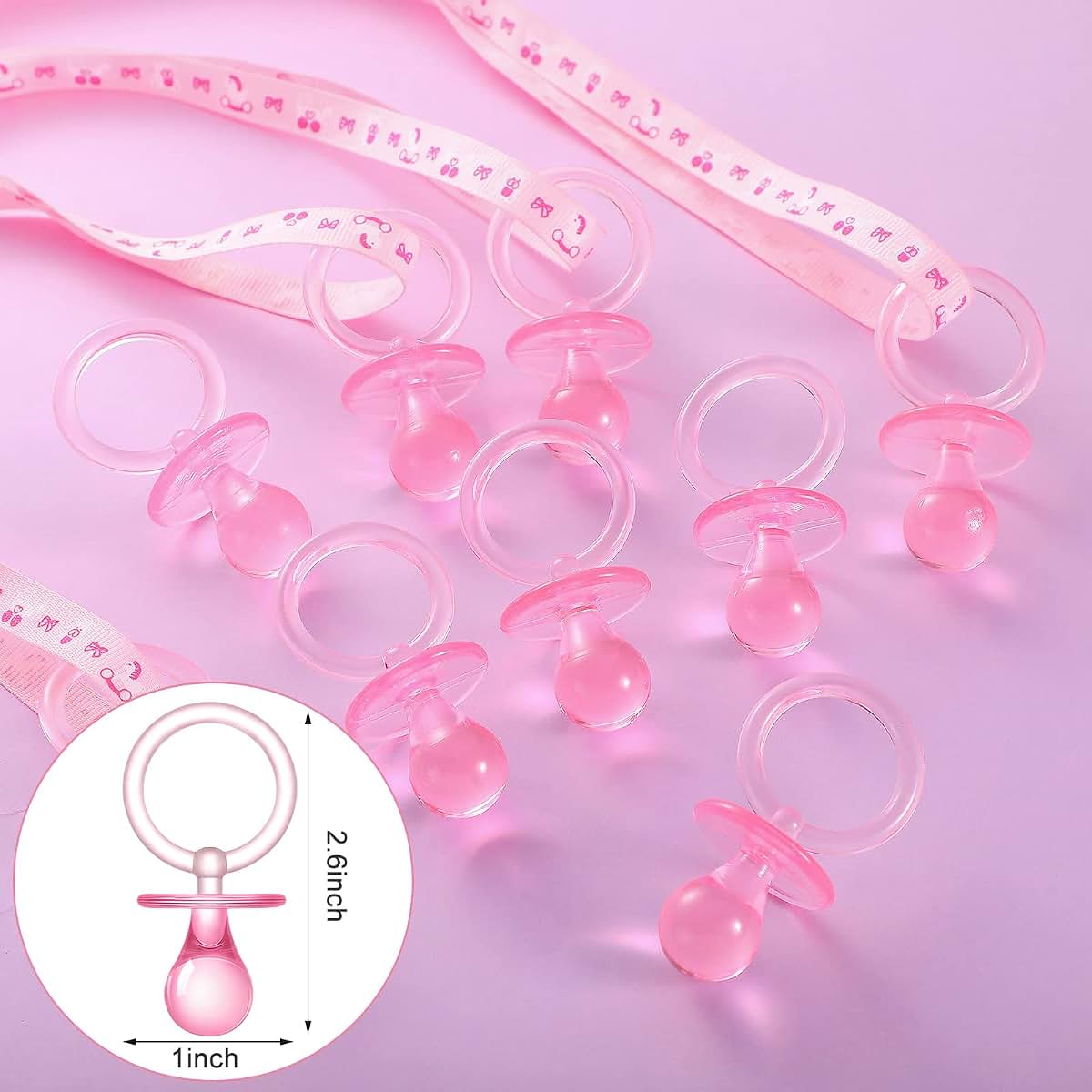 Tondiamo Baby Pacifier Necklace And Clip Party Favor Set