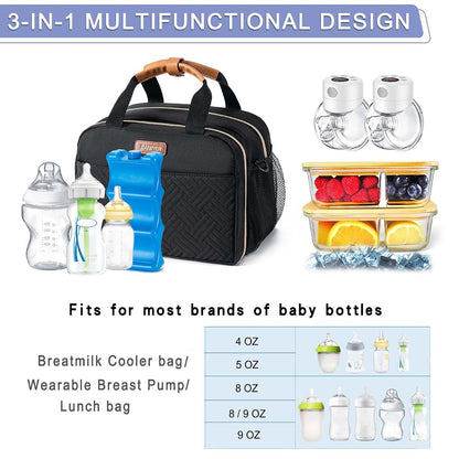 Babeyer Breastmilk Cooler Bag With Ice Pack For 6 Bottles