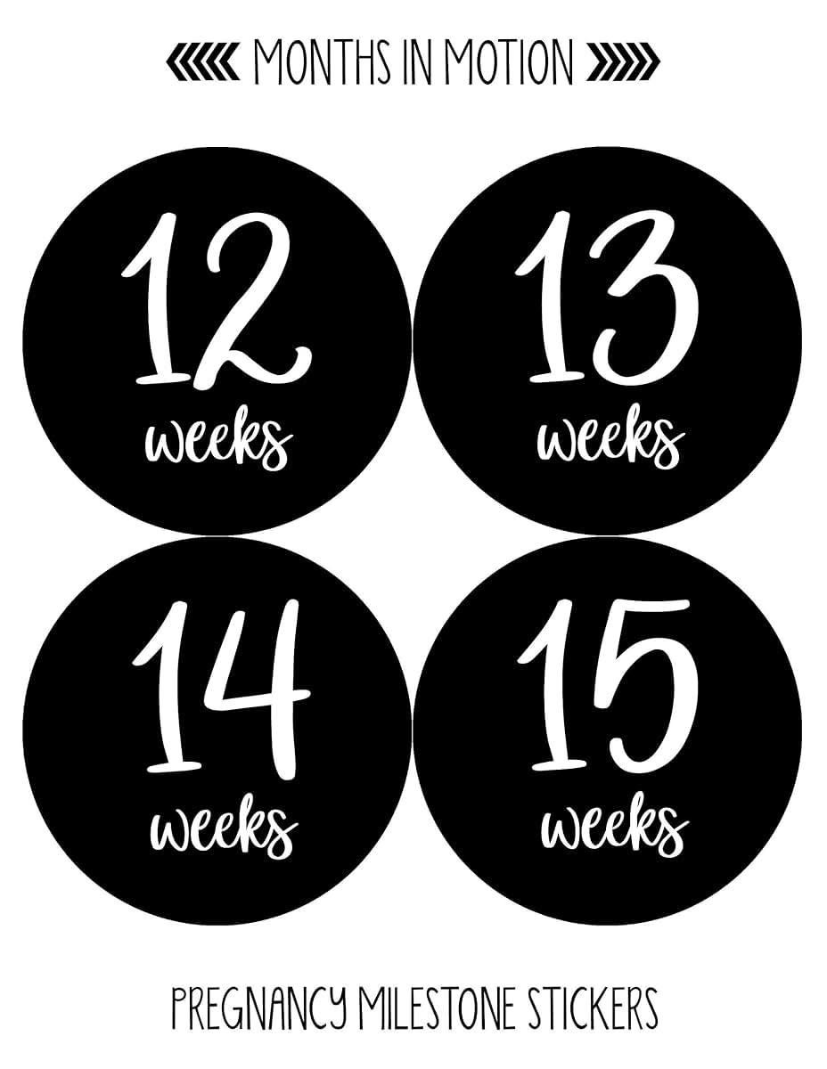 Months In Motion Pregnancy Weekly Belly Growth Stickers - 36 Piece Set (photo 2)