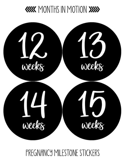 Months In Motion Pregnancy Weekly Belly Growth Stickers - 36 Piece Set (photo 2)