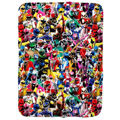 Power Rangers Crowd of Rangers Sherpa Baby Blanket 30x40 Inches