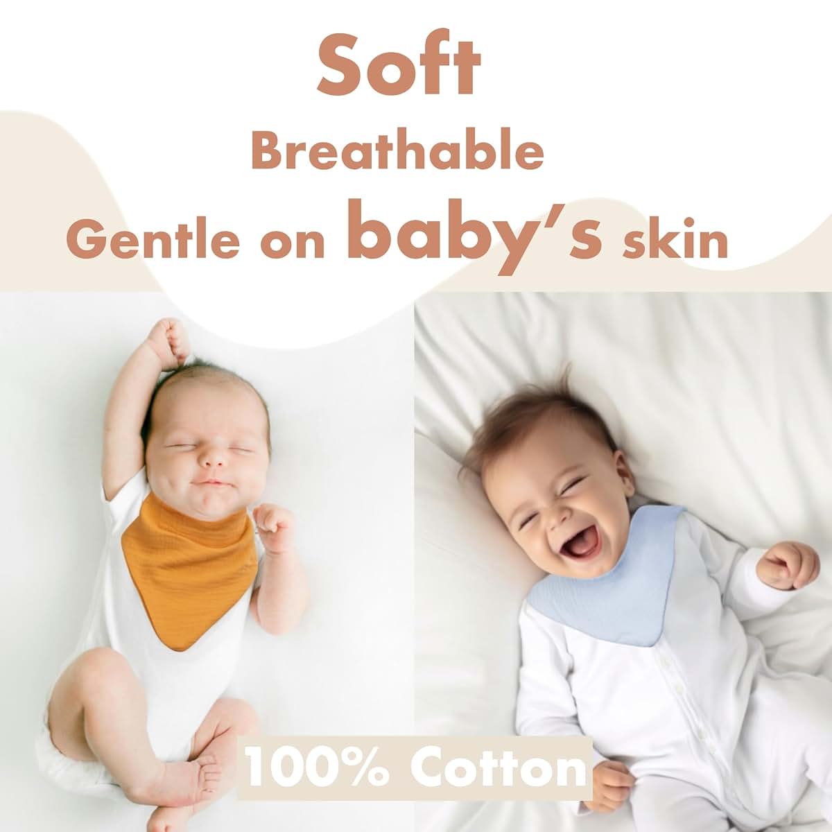 Coorobin Baby Bibs, 10-Pack Cotton Bandana Bibs