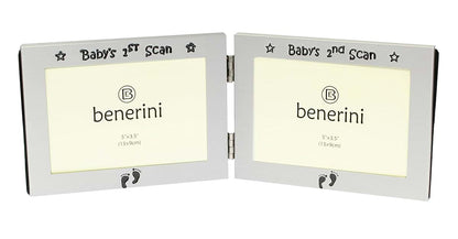 Benerini Baby's 1st and 2nd Scan Picture Twin Folding Photo Frame