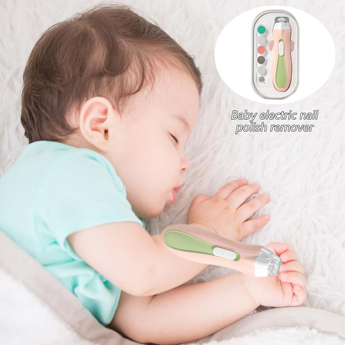 ZHENZQ Baby Nail Grinder with Adjustable Speed and Soft Sanding Heads (photo 2)