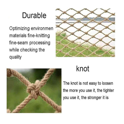 Hynet Rope Net for Kids, Safety Protective Net Heavy Duty Hemp Rope Cargo Net Outdoor Swingset Playground Climbing Net (photo 3)