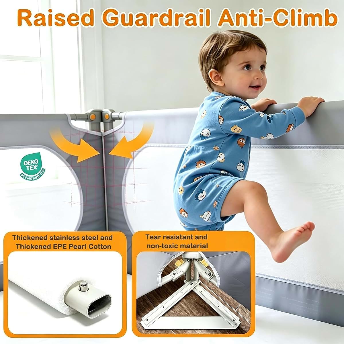 Viueanr Heighten Single Bed Guard Side Rail For Toddlers (photo 3)