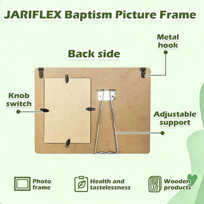 JDAWFWFJ Wooden Baby Baptism Picture Frame