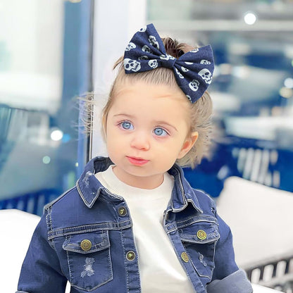 BabyOneStop Halloween Skeleton Hair Bows For Girls
