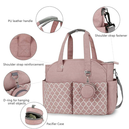 MEYTEILAY Diaper Bag Tote Large Baby Changing Bag with Changing Station（Pink） (photo 3)