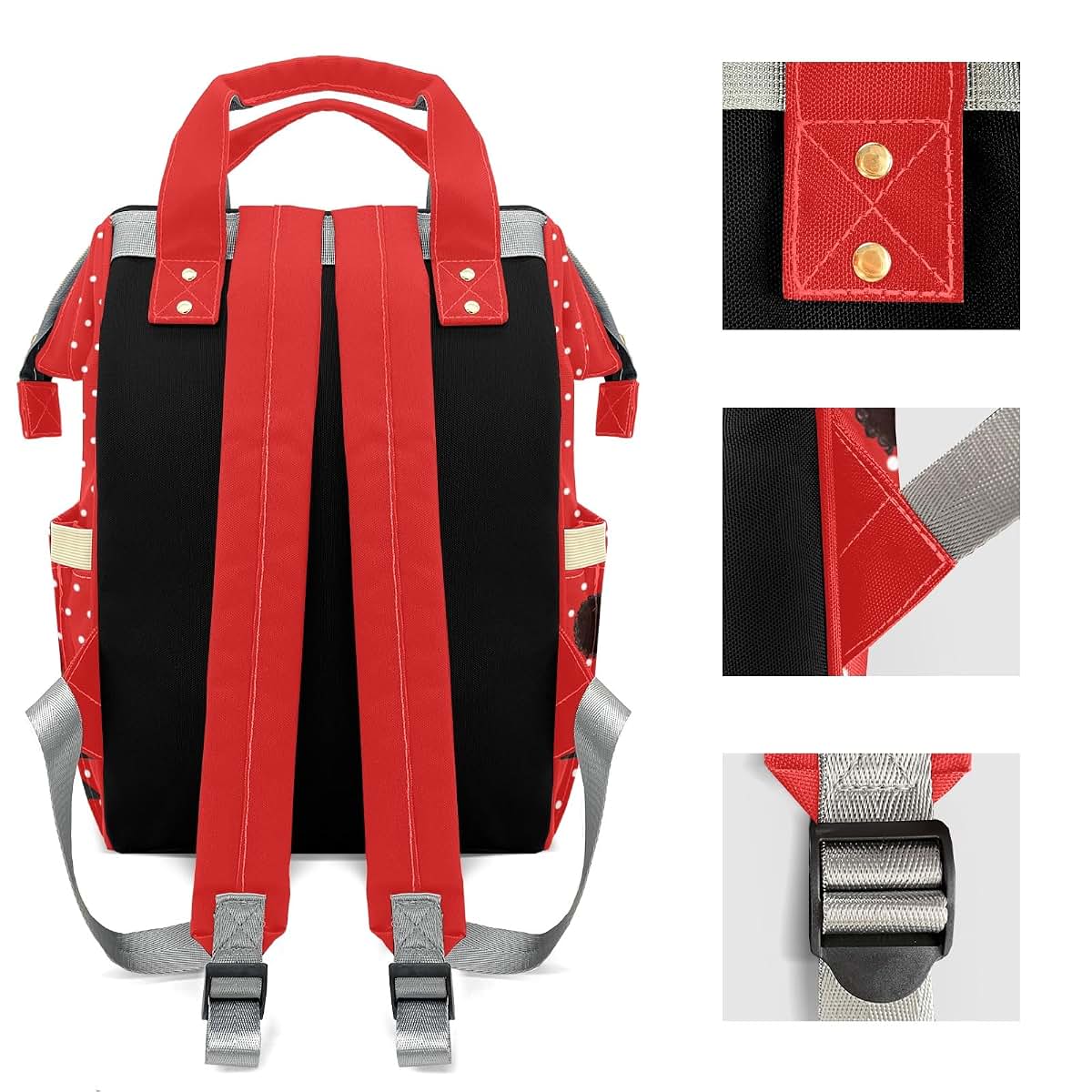 TailorYYCustomZ Polka Dot African Red Girl Mummy Bags Custom with Name Personalized Diaper Bags Backpack Presents for (photo 3)