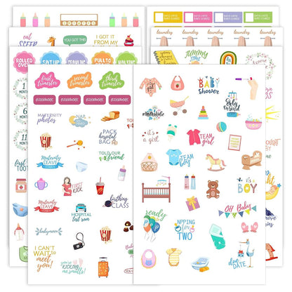 CIEMODA Pregnancy Journal Planner Sticker Pack, 8 Sheets for Scrapbook and Journal