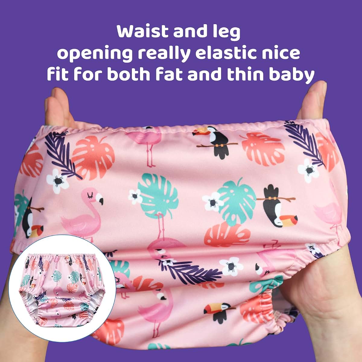 BISENKID 6 Packs Waterproof Plastic Pants for Toddlers Potty Training Pants & Good Elastic and Breathable Diaper Cover (photo 2)