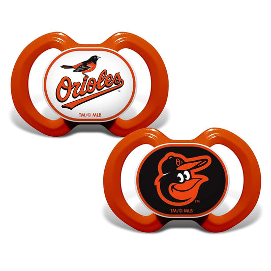 Masterpieces BabyFanatic Pacifier 2-Pack - MLB Baltimore Orioles - Officially Licensed League Gear