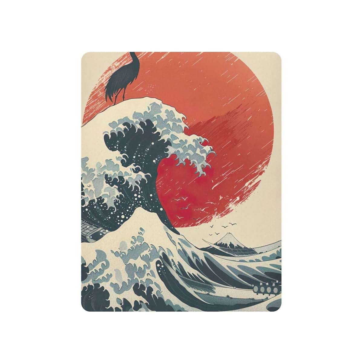 Qilmy Japanese Wave Fitted Crib Sheet for Standard & Playard Mattresses