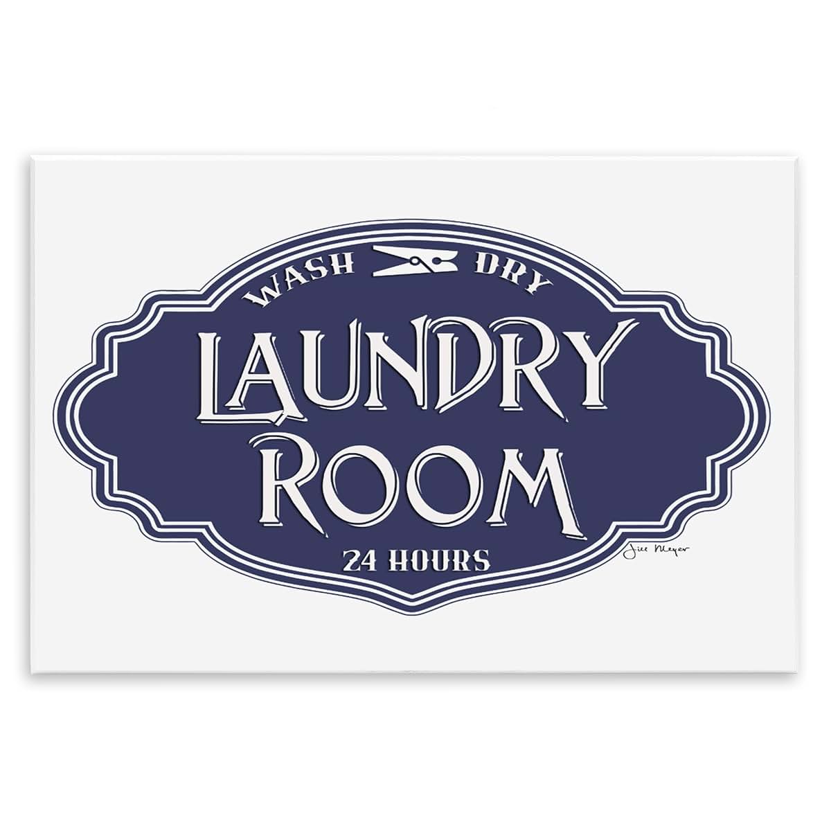 Stupell Industries Vintage Laundry Room Sign Blue 13x19 Inch Mounted Plaque