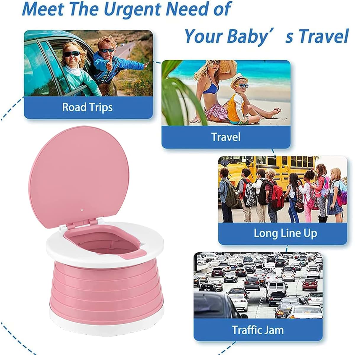 SunnySmile,Travel Potty,Car Potty for Toddler,Portable Toilet for Kids