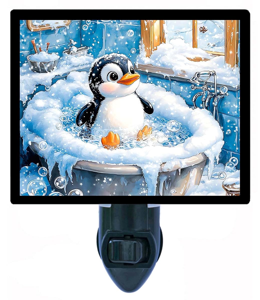 Night Light Designs Penguin Bath LED Night Light With Rotating Plug