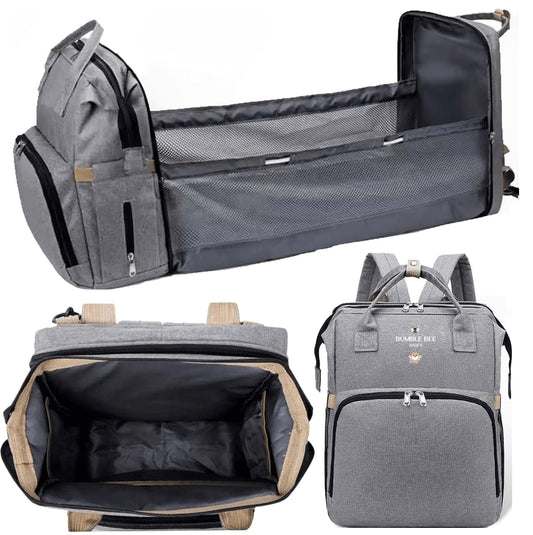 BUMBLE BEE BABIES Premium Diaper Bag with Changing Station Baby Essentials Travel Backpack for Baby Girl & Boy Newborn