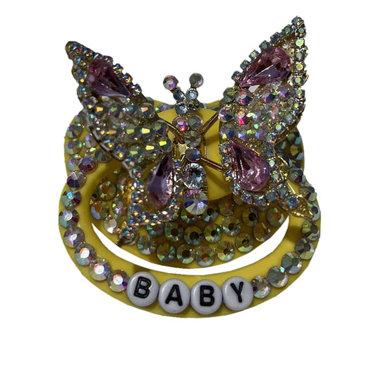 SUNOWE Crystal Cut Butterfly Ornament Adult Sized Pacifier