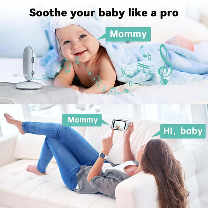 Kokit No WiFi Baby Monitor with Camera and Audio, 720P HD, Night Vision, 2-Way Talk, 8 Lullabies