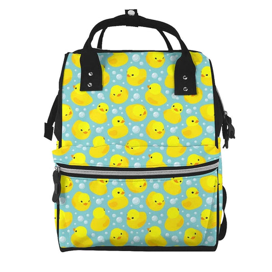 LYPZMET Yellow Rubber Ducks Diaper Bag Backpack For Baby Girls, Mom Waterproof Large Nappy Bags For Women