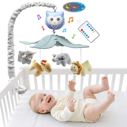 Ecoker Baby Crib Mobile with Music Lights Star Projector and Remote Control