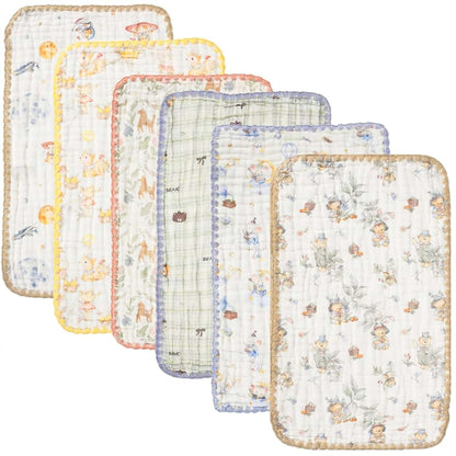 Muyoka 6 Pack Muslin Burp Cloths – Soft Cotton Baby Burp Rag, Large 20 x 12 Inches